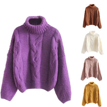 Load image into Gallery viewer, Autumn Winter Women Fashion Sweater Basic Female Pullover Batwing Sleeve Solid Color Femme Casual Knitted Streetwear