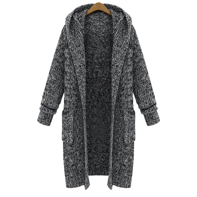 LASPERAL Harajuku Long Cardigan Ladies 2019 Fall Casual Knitting Sweater Women Large Coat Jacket Winter Hooded Sweaters Jumpers