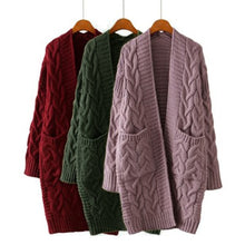 Load image into Gallery viewer, LOOZYKIT 2019 New Autumn Winter Women&#39;s Loose Long Sleeve Korean Knit Sweater Cardigan Coat Thick Winter Women Cardigans Sweater
