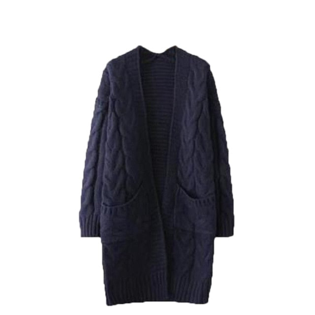 LOOZYKIT 2019 New Autumn Winter Women's Loose Long Sleeve Korean Knit Sweater Cardigan Coat Thick Winter Women Cardigans Sweater